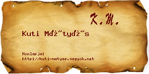 Kuti Mátyás névjegykártya